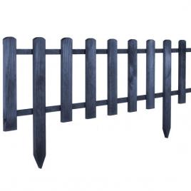 Gard de gradina decorativ din lemn distantat antracit 104x40 cm