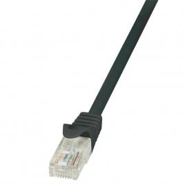 Cablu de retea , logilink , econline cat.6a u/utp 10 ge , 0.5 m , negru