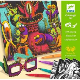 Atelier de colorat 3d djeco monstruleti simpatici