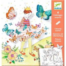 Planse de desenat cu surprize djeco lady butterfly