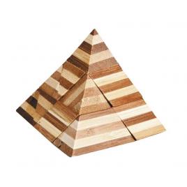 Joc logic iq din lemn bambus 3d pyramid