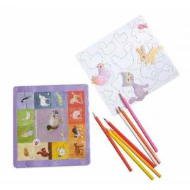 Set de desen cu piese magnetice animale