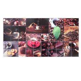 Panou decorativ pvc model cafea maro si rosu 96x48.5 cm
