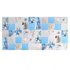 Panou decorativ pvc model exotic albastru si bej 96x48.5 cm
