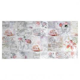 Panou decorativ pvc model floral roz si bej 96x48.5 cm