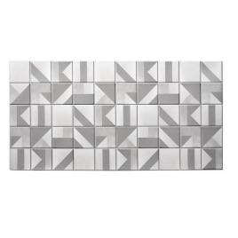 Panou decorativ pvc model marmura geometric alb si gri 96x48.5 cm