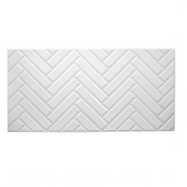 Panou decorativ pvc model zig-zag 3d alb 96x48.5 cm