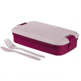 Cutie caserola alimente plastic etansa cu tacamuri violet 1.3 l 23x13x7 cm curver