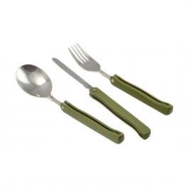 Set 3 tacamuri camping cu husa de poliester inox pliabile 19.5 cm perfect home