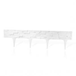 Gard pentru gradina din plastic flexibil alb model piatra set 3 buc 78x9.5 20 cm 2.34 m gardenplast