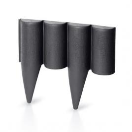 Set bordura de gradina din plastic negru 10 buc 25x3x22.5 cm 2.5 m  gardenplast