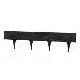 Set gard pentru gradina din plastic flexibil negru model piatra 3 buc 78x9.5 20  cm 2.34 m gardenplast