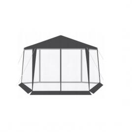 Pavilion pentru gradina terasa cadru metalic impermeabil cu plasa de tantari gri 4x1.95x2.5  m