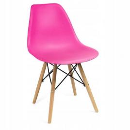 Scaun stil scandinav plastic lemn roz 45x55x79.5  cm
