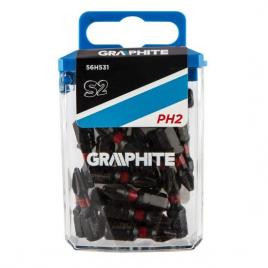 Set varfuri biti de impact ph2 1 4   20 buc ph2x25 mm graphite