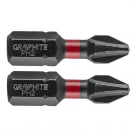 Set varfuri biti de impact ph2 2 buc ph2x25 mm graphite