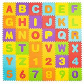 Covor spuma ptr copii eva multicolor model alfabet si numere 172x172x1cm springos