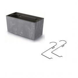 Jardiniera decorativa suport metalic gri 58x18x19.5 cm urbi case beton effect w