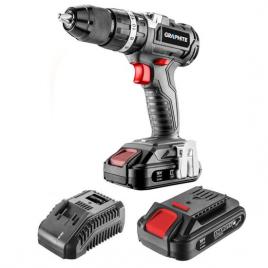 Masina de gaurit insurubat (bormasina) cu acumulator 2 ah incarcator  18v li-ion cu percutie fara perii mandrina automata 2-13 mm  + cadou acumulator 2 ah graphite energy