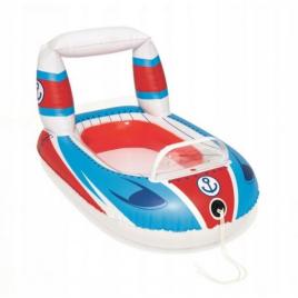 Saltea de apa gonflabila pentru copii model barca albastru si rosu 99x66 cm bestway