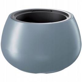 Ghiveci decorativ de flori rotund argintiu 43.6x27 cm heos bowl