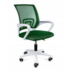 Scaun de birou rotativ cu plasa cotiere alb si verde 54x54x95  cm