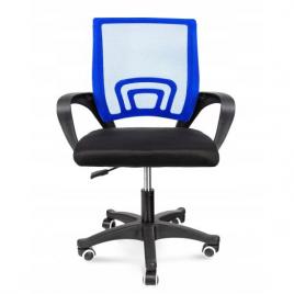 Scaun de birou rotativ cu plasa cotiere negru si albastru 63x48x84 94 cm