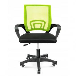 Scaun de birou rotativ cu plasa cotiere negru si verde 63x48x84 94 cm