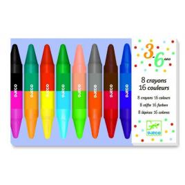 Creioane de colorat duble djeco
