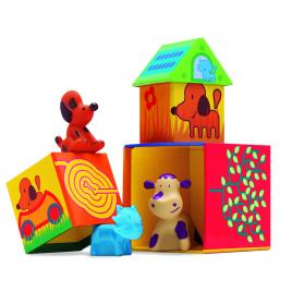 Cuburi de construit cu animale cubanimo djeco