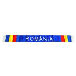 Fular Tricolor cu Romania 150 x 15 cm cu franjuri albe