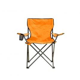 Scaun camping pliant cu brate structura metalica portocaliu