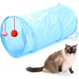 Jucarie pentru pisica de tip Tunel lungime 50 cm culoare albastru