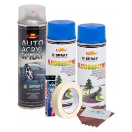 Kit complet reparatie si vopsire jante culoare Albastru Fluorescent V2