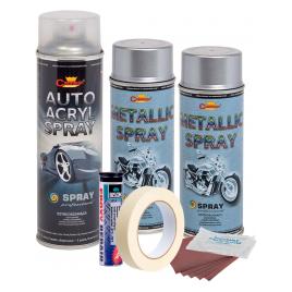 Kit complet reparatie si vopsire jante culoare Argintiu Metalizat V2