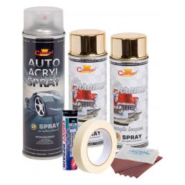 Kit complet reparatie si vopsire jante culoare Auriu Metalic V2