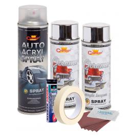 Kit complet reparatie si vopsire jante culoare Crom Metalic V2