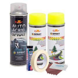 Kit complet reparatie si vopsire jante culoare Galben Fluorescent V2