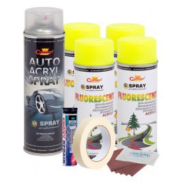 Kit complet reparatie si vopsire jante culoare Galben Fluorescent V4