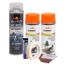 Kit complet reparatie si vopsire jante culoare Orange Fluorescent V2