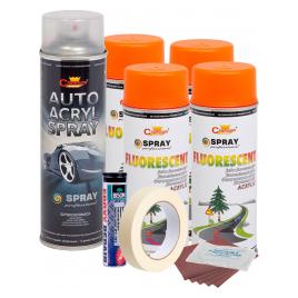 Kit complet reparatie si vopsire jante culoare Orange Fluorescent V4