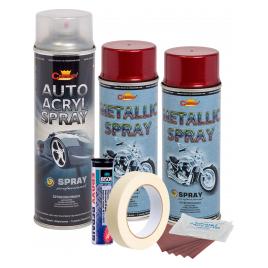 Kit complet reparatie si vopsire jante culoare Rosu Burgundy Metalizat V2