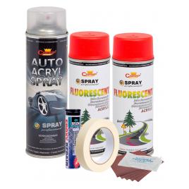 Kit complet reparatie si vopsire jante culoare Rosu Fluorescent V2