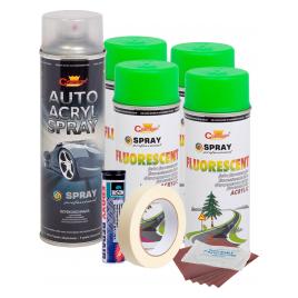 Kit complet reparatie si vopsire jante culoare Verde Fluorescent V4