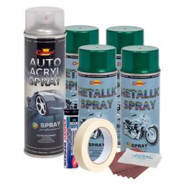 Kit complet reparatie si vopsire jante culoare Verde Metalizat V4