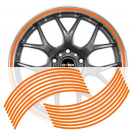 Set 16 inele din autocolant pentru jante culoare Orange Lucios