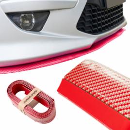 Protectie spoiler prelungire bara fata/spate din cauciuc culoare CARBON Rosu
