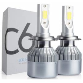 Set 2 becuri LED Auto model C6 soclu H11 6000K 36W 3500Lm plug and play