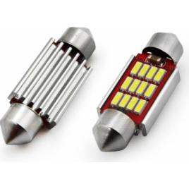 Set becuri auto cu LED CANBUS sofit C5W 12 SMD 4014 39mm Alb 12/24V