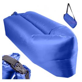 Saltea Auto Gonflabila Lazy Bag tip sezlong 230 x 70cm culoare Bleumarin pentru camping plaja sau piscina